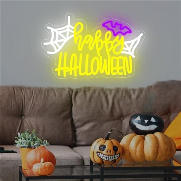 Halloween neon signs Spider Web Light Sign bat neon sign for bedroom decorations - Picture 5 of 6